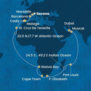 Trasa plavby CSM-SVN38A05