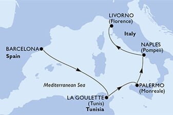 MSC Meraviglia - Španělsko, Tunisko, Itálie (z Barcelony)