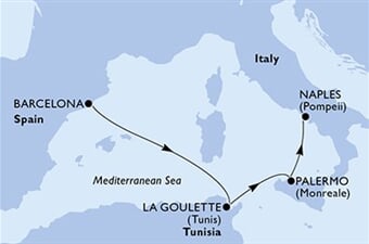 MSC Meraviglia - Španělsko, Tunisko, Itálie (z Barcelony)