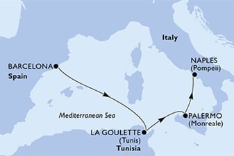MSC Meraviglia - Španělsko, Tunisko, Itálie (z Barcelony)