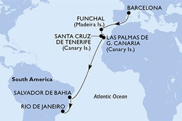 MSC VIRTUOSA - Španělsko, Portugalsko, Brazílie (z Barcelony)