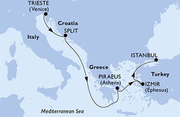 MSC Splendida - Itálie, Chorvatsko, Řecko, Turecko (z Terstu)