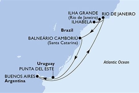 MSC SPLENDIDA - Argentína, Brazília, Uruguay (a Buenos Aires-ből)