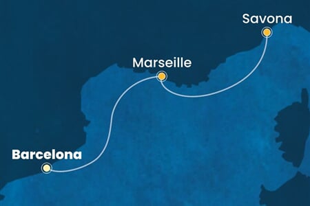 Costa Favolosa - Španělsko, Francie, Itálie (z Barcelony)