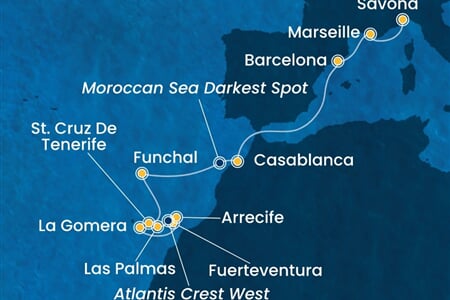 Costa Fortuna - Španělsko, Portugalsko, Maroko, Francie, Itálie (Santa Cruz de Tenerife)