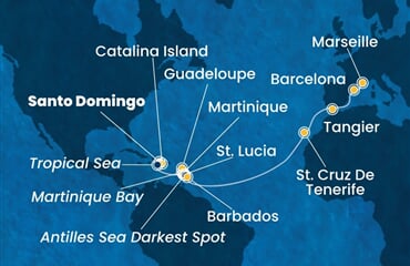 Costa Fascinosa - Dominikán.rep., Nizozemské Antily, Španělsko, Maroko, Francie (Santo Domingo)