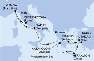MSC Splendida - Řecko, Turecko, Itálie (z Pirea)