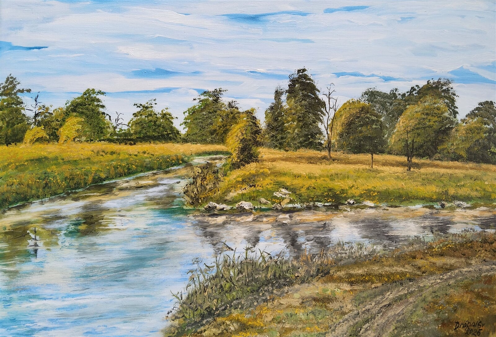 Svatopluk Drápal: Soutok Jihlavy a Oslavy, 50 × 70 cm