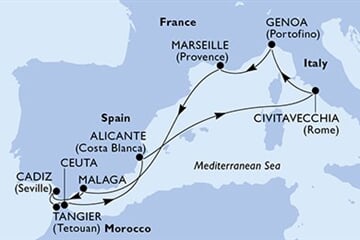 MSC SINFONIA - Francie, Španělsko, Maroko, Itálie (z Marseille)