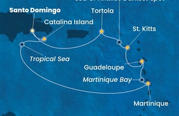 Costa Fascinosa - Dominikán.rep., Nizozemské Antily, Panenské o. (britské) (Santo Domingo)