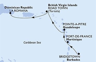 MSC Opera - Barbados, Martinik, Guadeloupe, Panenské o. (britské), Dominikán.rep. (Bridgetown)