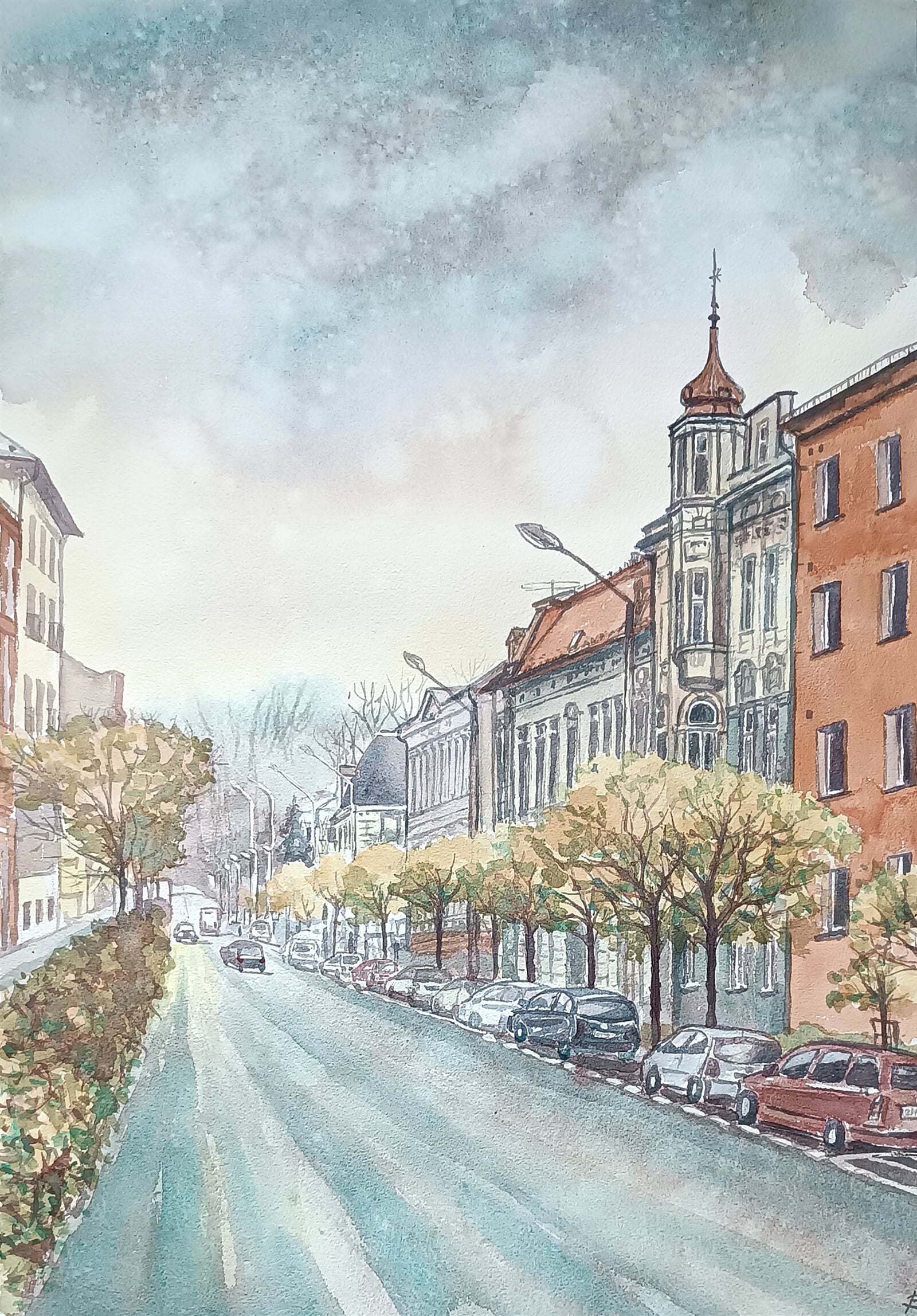 Blažena Niemcová : Český Těšín, Střelniční ulice, 70 × 50 cm