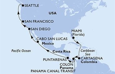 MSC Poesia - USA, Kolumbie, Panama, Kostarika, Mexiko (z Miami)