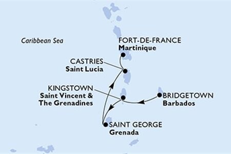 MSC Virtuosa - Barbados, Sv.Vincenc a Grenadiny, Grenada, Sv.Lucie, Martinik (Bridgetown)