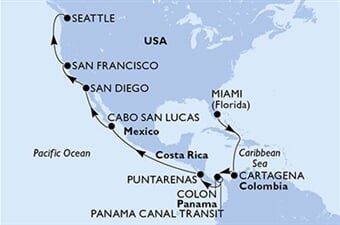 MSC Poesia - USA, Kolumbie, Panama, Kostarika, Mexiko (z Miami)