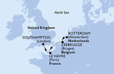 MSC Poesia - Nizozemí, Belgie, Francie, Velká Británie (Rotterdam)