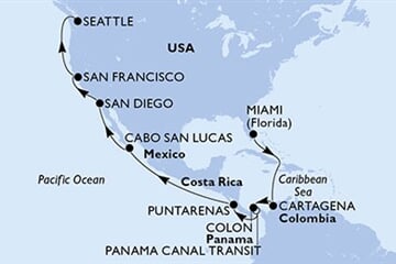 MSC POESIA - Amerikai Egyesült Államok, Kolumbia, Panama, Costa Rica, Mexikó (a Miami-ből)
