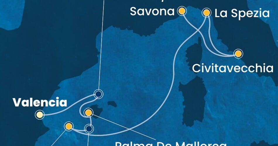 Trasa plavby CPA-VLC06A0D