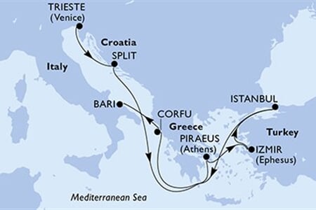 MSC SPLENDIDA - Itálie, Chorvatsko, Řecko, Turecko (z Terstu)
