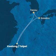 Costa Serena - Japonsko, Jižní Korea