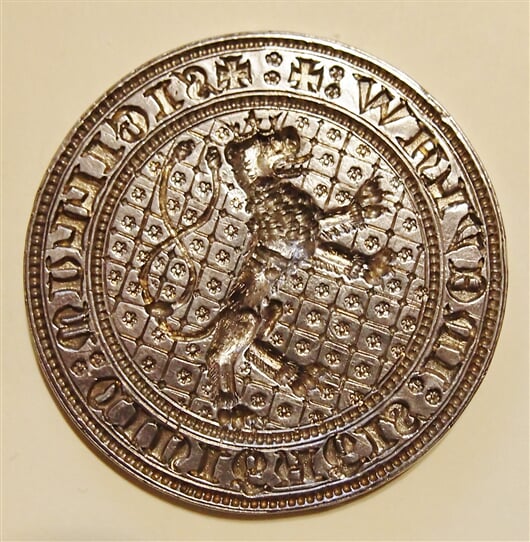 Originál pečetidla v Jílovém, pečetící strana