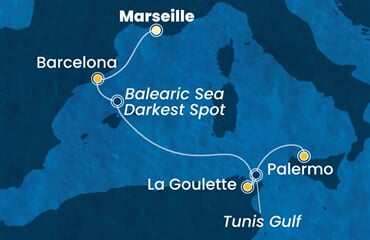 Costa Smeralda - Francie, Španělsko, Tunisko, Itálie (z Marseille)