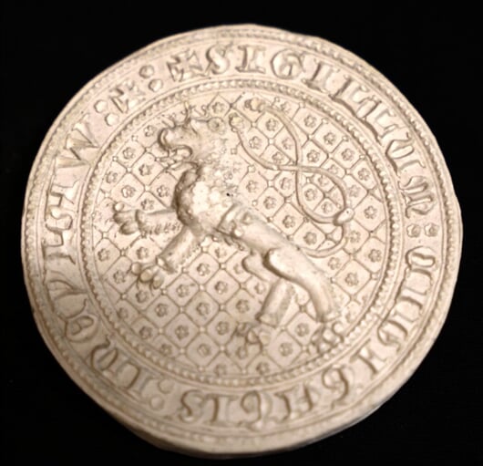 Pečetidlo královského horního města Jílového za doby Karla IV otisk.