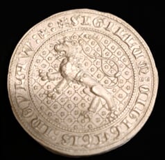 Pečetidlo královského horního města Jílového za doby Karla IV otisk.