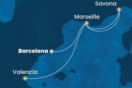 Costa Favolosa - Španělsko, Francie, Itálie (z Barcelony)