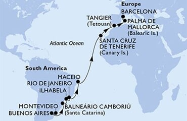 MSC Fantasia - Uruguay, Argentina, Brazílie, Španělsko, Maroko (Montevideo)