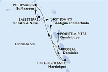 MSC Meraviglia - Martinik, Guadeloupe, Dominika, Nizozemské Antily, Sv.Kryštof a Nevis, ... (Fort-de-France)