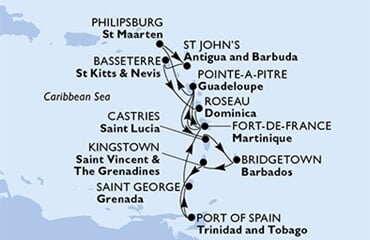 MSC Meraviglia - Barbados, Sv.Vincenc a Grenadiny, Trinidad a Tobago, Grenada, Martinik, ... (Bridgetown)