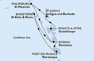 MSC Meraviglia - Martinik, Guadeloupe, Antigua a Barbuda, Nizozemské Antily, Dominika, ... (Fort-de-France)