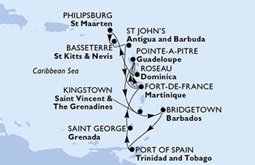 MSC Meraviglia - Martinik, Guadeloupe, Sv.Vincenc a Grenadiny, Barbados, Trinidad a Tobago, ... (Fort-de-France)