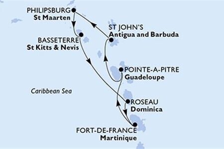 MSC MERAVIGLIA - Martinique, Guadeloupe, Antigua és Barbuda, Holland Antillák, Saint Kitts és Nevis, ... (a Fort-de-France-ből)