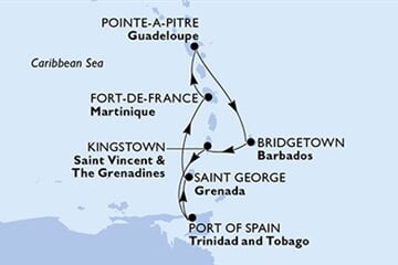MSC MERAVIGLIA - Martinique, Guadeloupe, Barbados, Saint Vincentés és Grenadine, Trinidad és Tobago, ... (a Fort-de-France-ből)