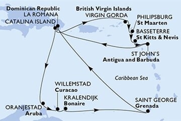 MSC OPERA - Dominikai Köztársaság, Aruba, Grenada, Brit Virgin-szigetek, Holland Antillák, ... (a La Romana-ból)