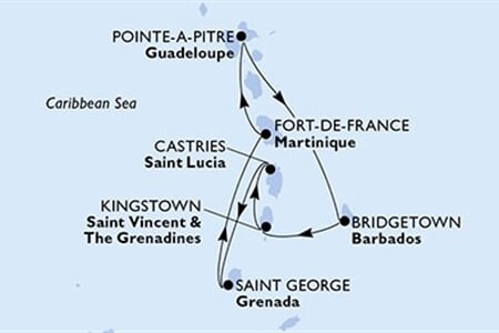 MSC MERAVIGLIA - Martinik, Guadeloupe, Barbados, Sv.Vincenc a Grenadiny, Sv.Lucie, ... (Fort-de-France)