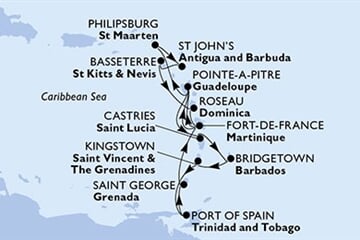 MSC MERAVIGLIA - Barbados, Sv.Vincenc a Grenadiny, Trinidad a Tobago, Grenada, Martinik, ... (Bridgetown)