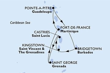 MSC MERAVIGLIA - Guadeloupe, Barbados, Sv.Vincenc a Grenadiny, Sv.Lucie, Grenada, ... (Pointe-a-Pitre)