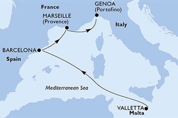 MSC World Europa - Malta, Španělsko, Francie, Itálie (La Valetta)