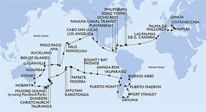 MSC Magnifica - Argentina, Falklandy, Chile, Pitcairn, Franc. Polynésie, ... (Buenos Aires)
