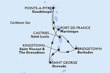 MSC MERAVIGLIA - Martinik, Guadeloupe, Sv.Lucie, Barbados, Sv.Vincenc a Grenadiny, ... (Fort-de-France)
