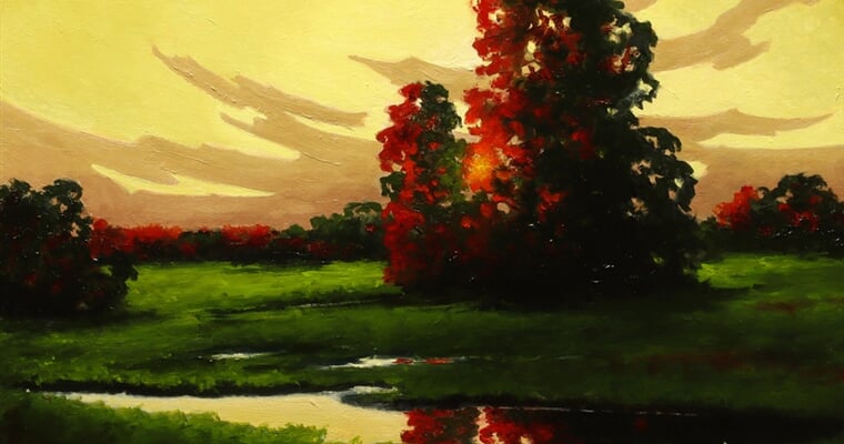 Prˇi za´padu slunce 50x40 2021