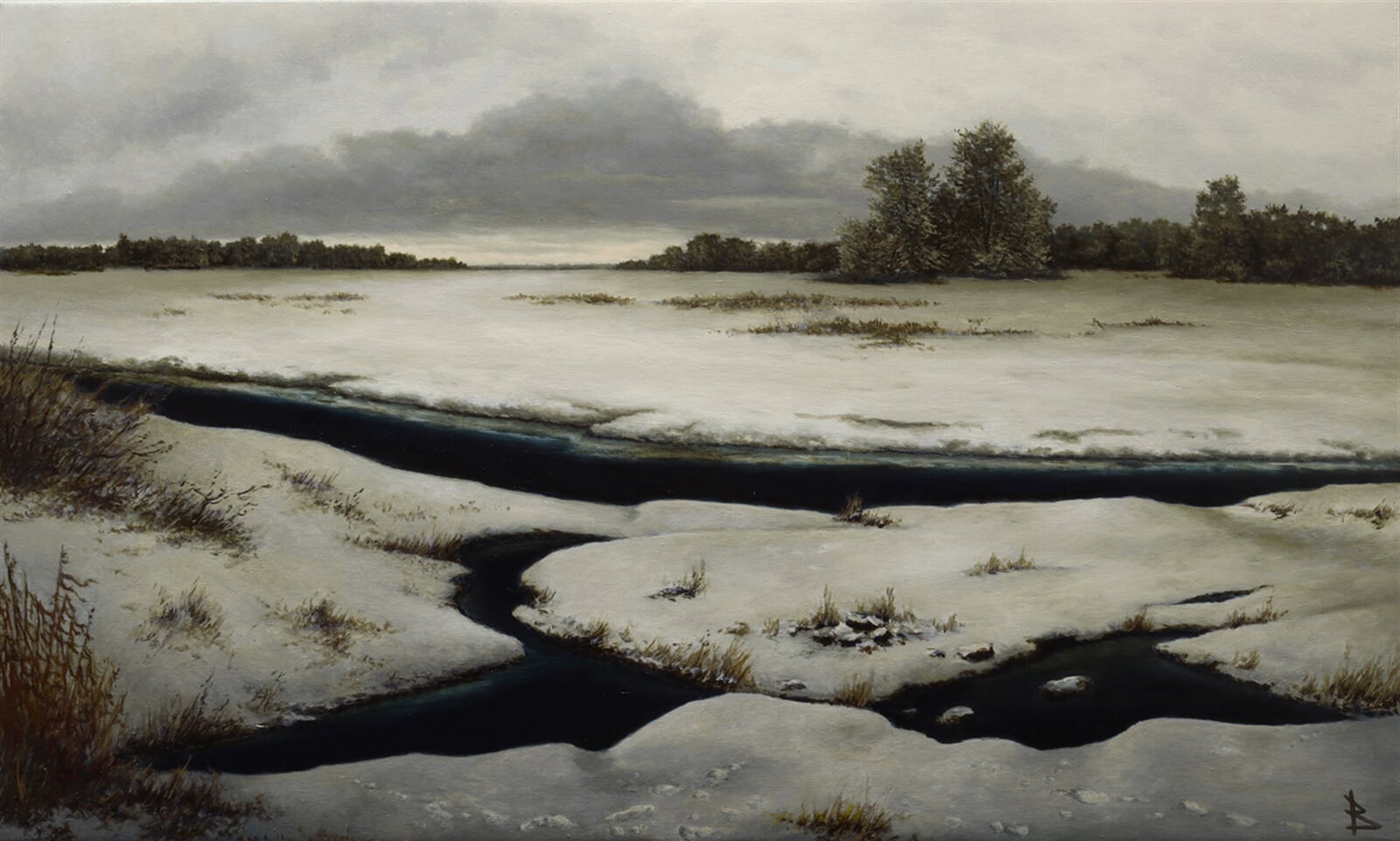 Oleg Baulin: Roční období. Zima., 60 × 100 cm