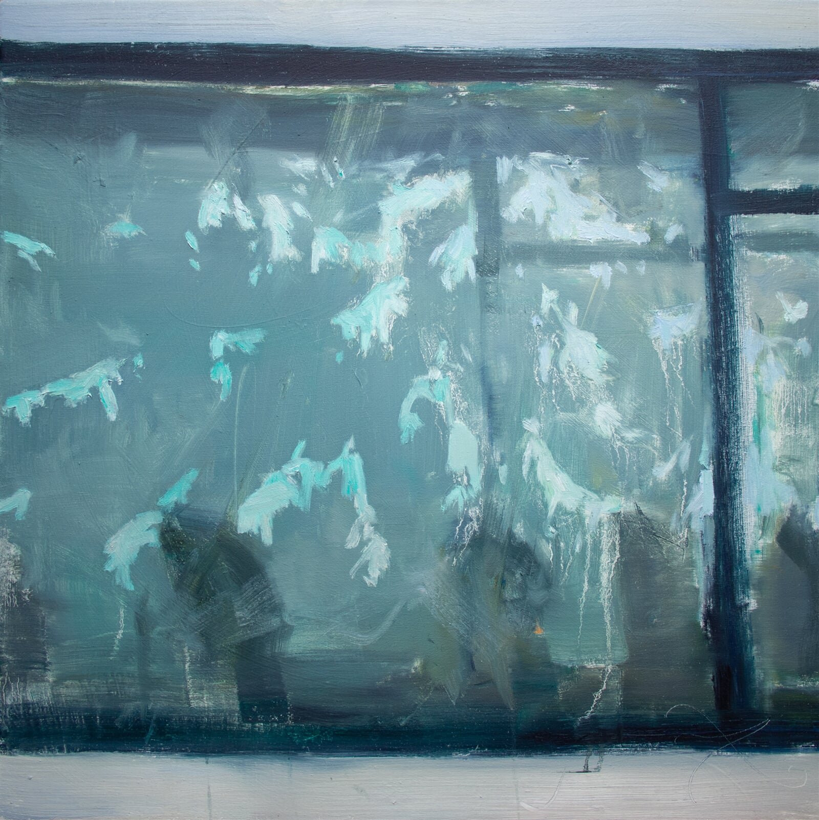 Adéla Topolová: Autobus II, 70 × 70 cm