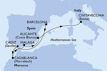 MSC MAGNIFICA - Spanyolország, Marokkó, Olaszország (a Barcelona-ből)