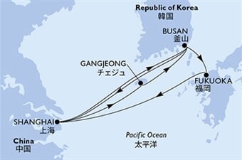 MSC Bellissima - Čína, Jižní Korea, Japonsko (ze Šanghaje)