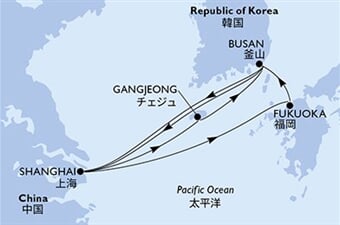 MSC Bellissima - Čína, Jižní Korea, Japonsko (ze Šanghaje)
