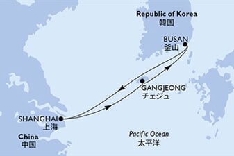 MSC Bellissima - Jižní Korea, Čína